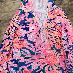 Lilly Pulitzer Pink and Blue Floral Hoodie